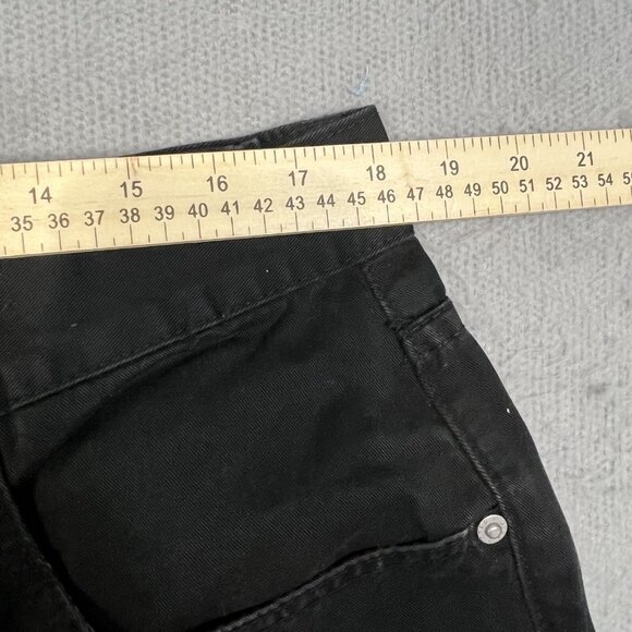 Eight 732 Shorts Men Sz 38 Black Denim Embroidered Leg Hip Hop Baggy Jeans - Picture 4 of 9